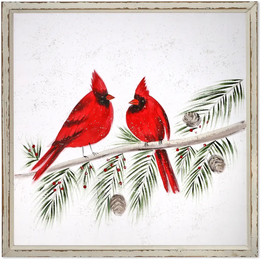Red Cardinals on Branch Framed Art-1