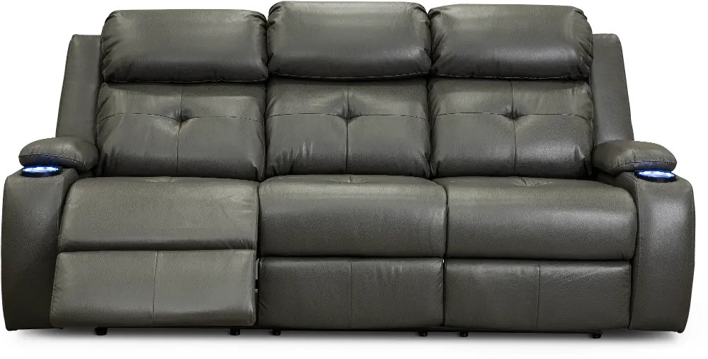 Dark Gray Power Reclining Sofa with Power Headrest - Diego-1