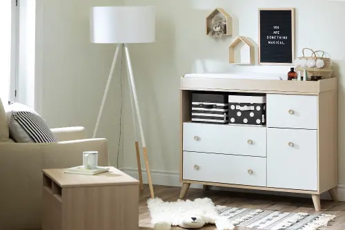 White modern changing clearance table