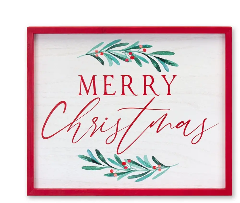 Red and Green Merry Christmas Sign-1