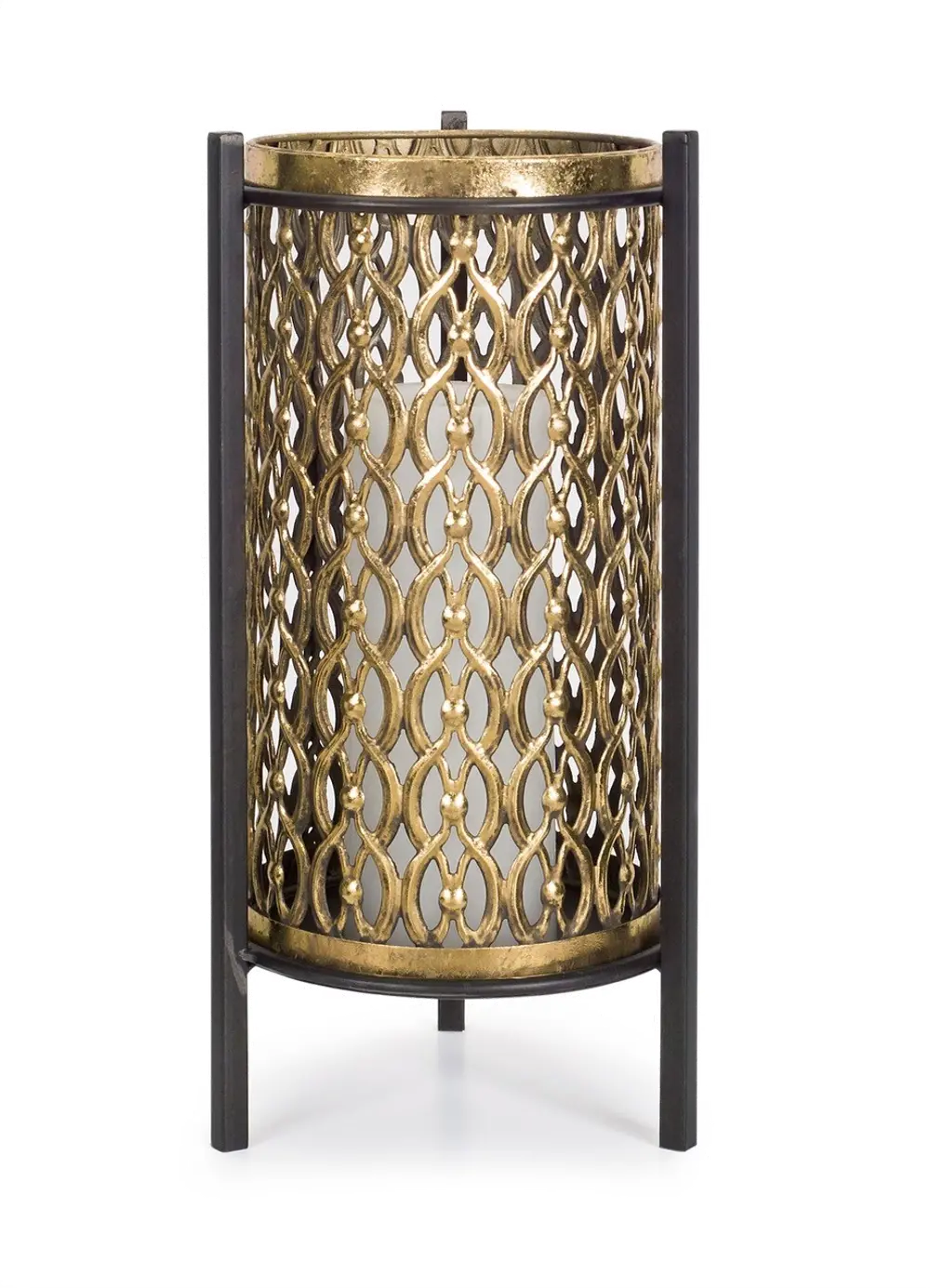 14 Inch Black and Gold Candle Holder-1