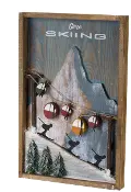 Multi Color Gone Skiing Wall Sign Winter Decoration