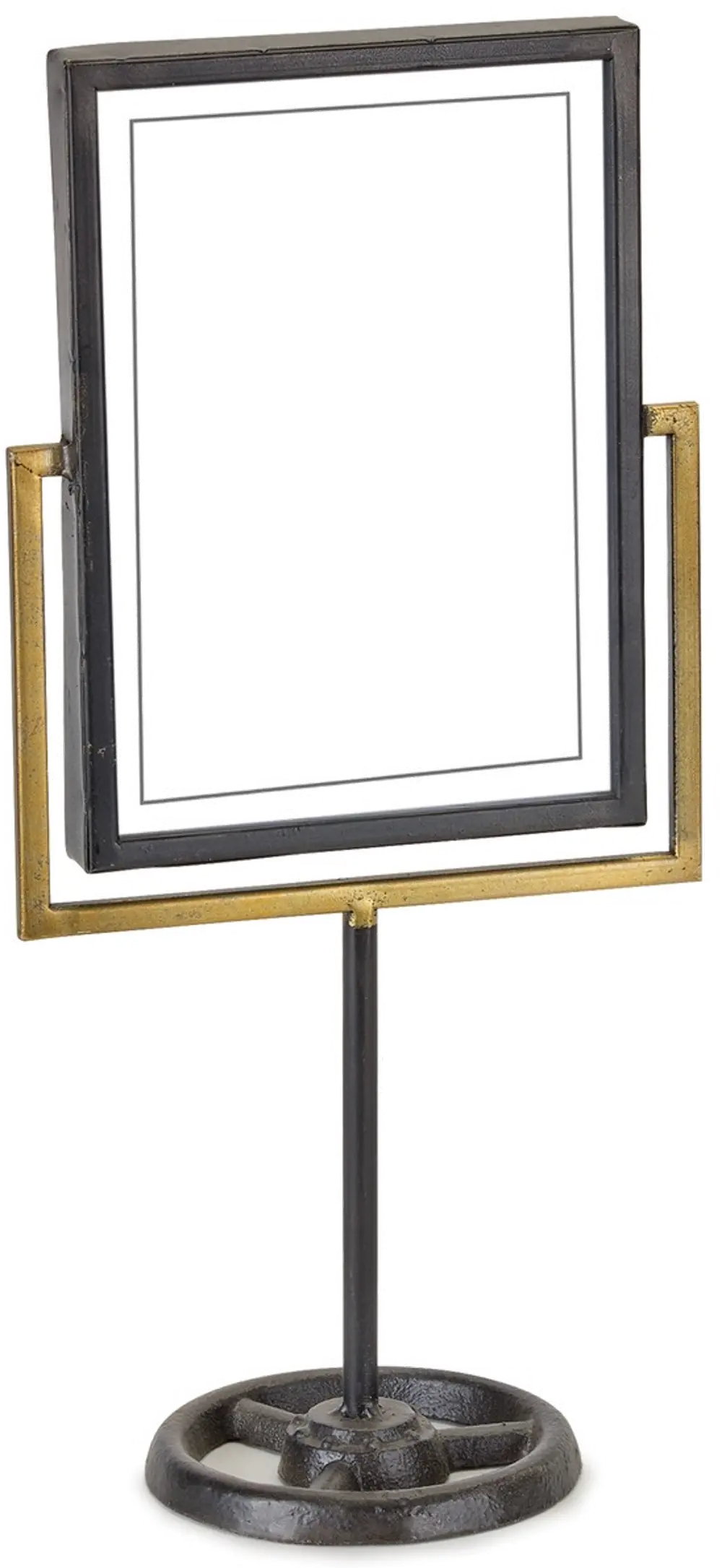 Black and Gold Vertical Picture Frame on Stand-1