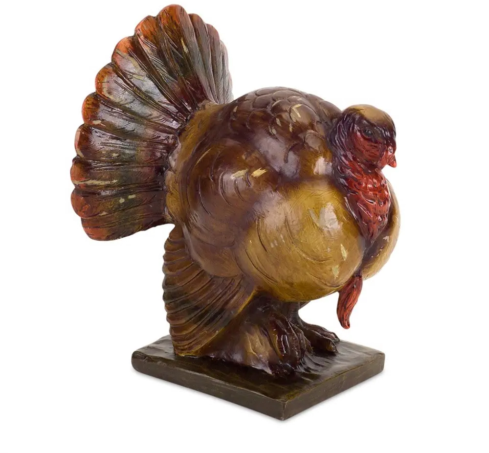 Brown and Orange Turkey Figurine-1