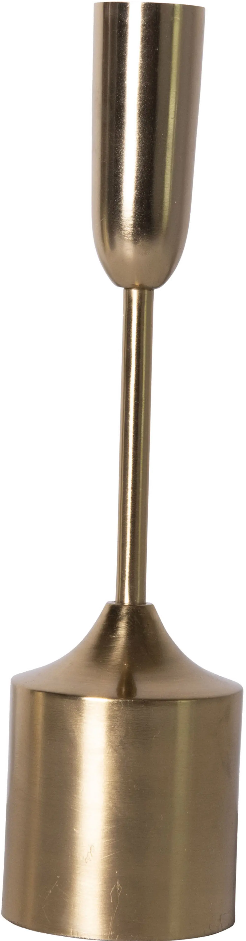 XM6489/BRASSHLDR 11 Inch Brass Metal Taper Candle Holder-1