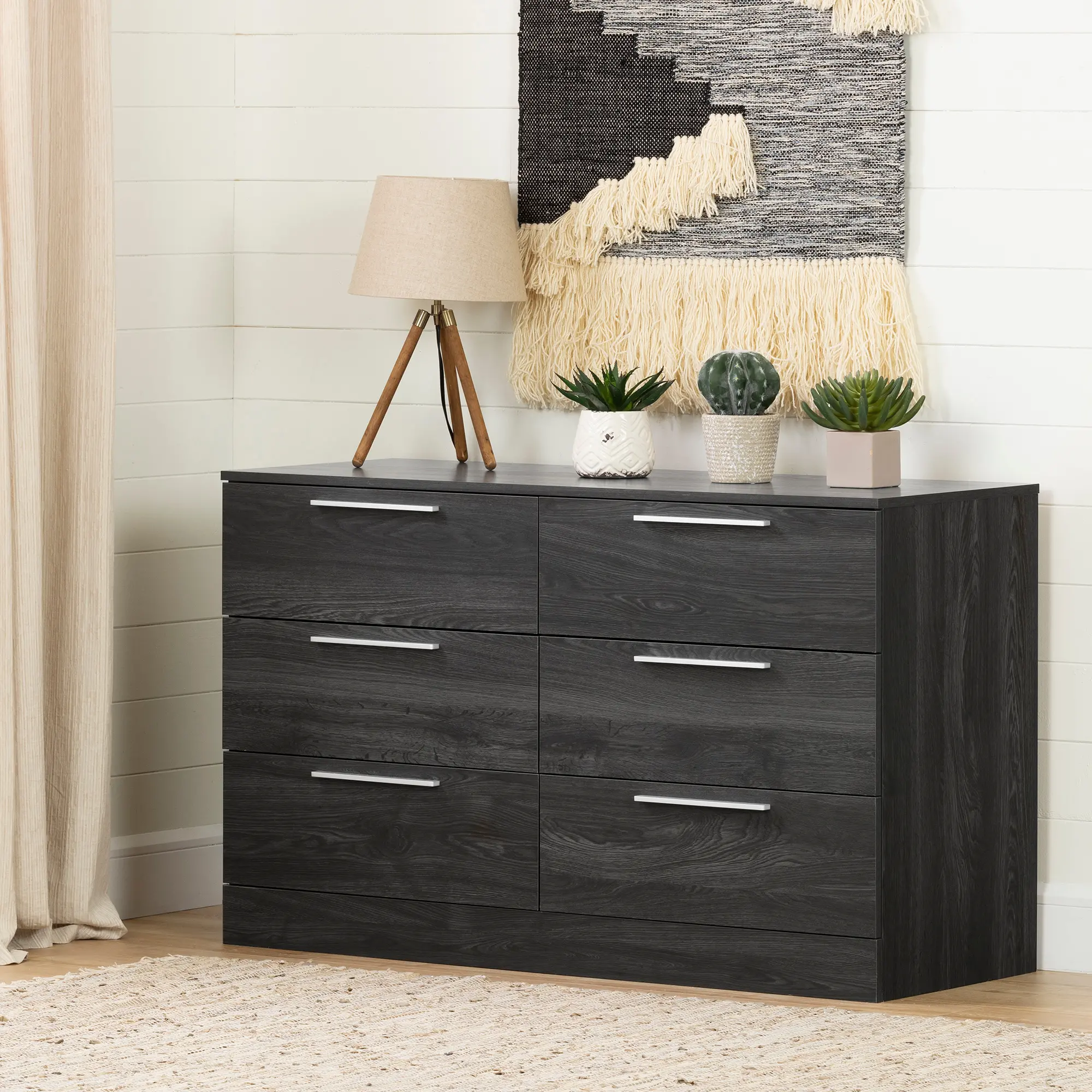 Photos - Dresser / Chests of Drawers South Shore Gray Oak 6-Drawer Dresser - South Shore 12233