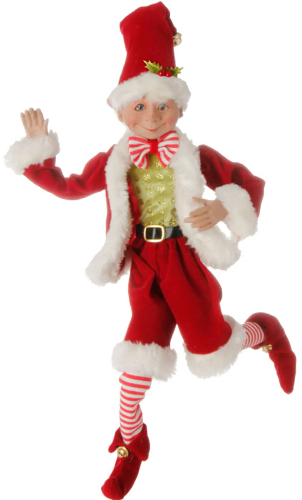 16 Inch Red and White Posable Holiday Elf-1