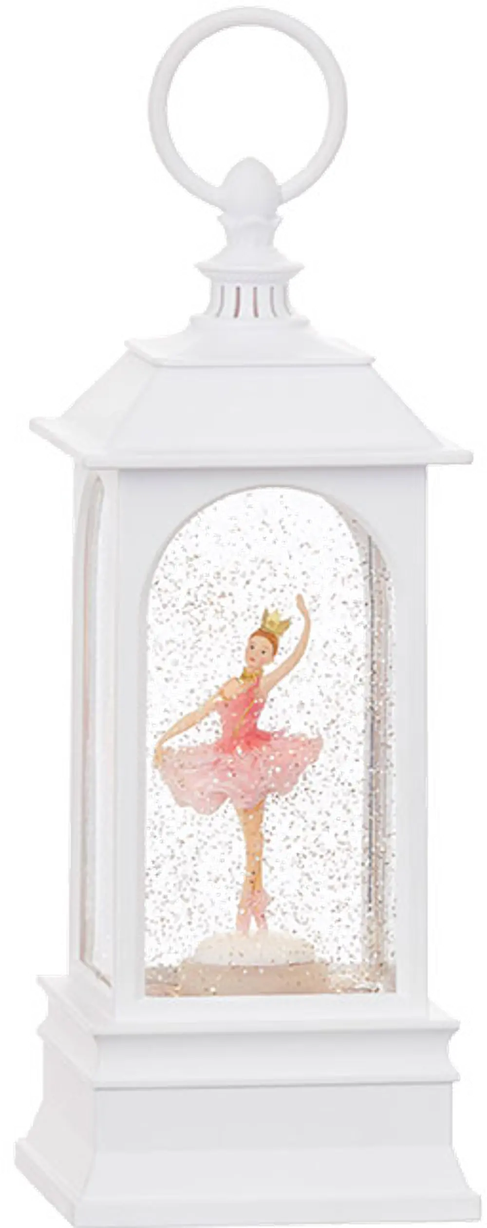 9 Inch White and Pink Ballerina Musical Lighted Lantern-1