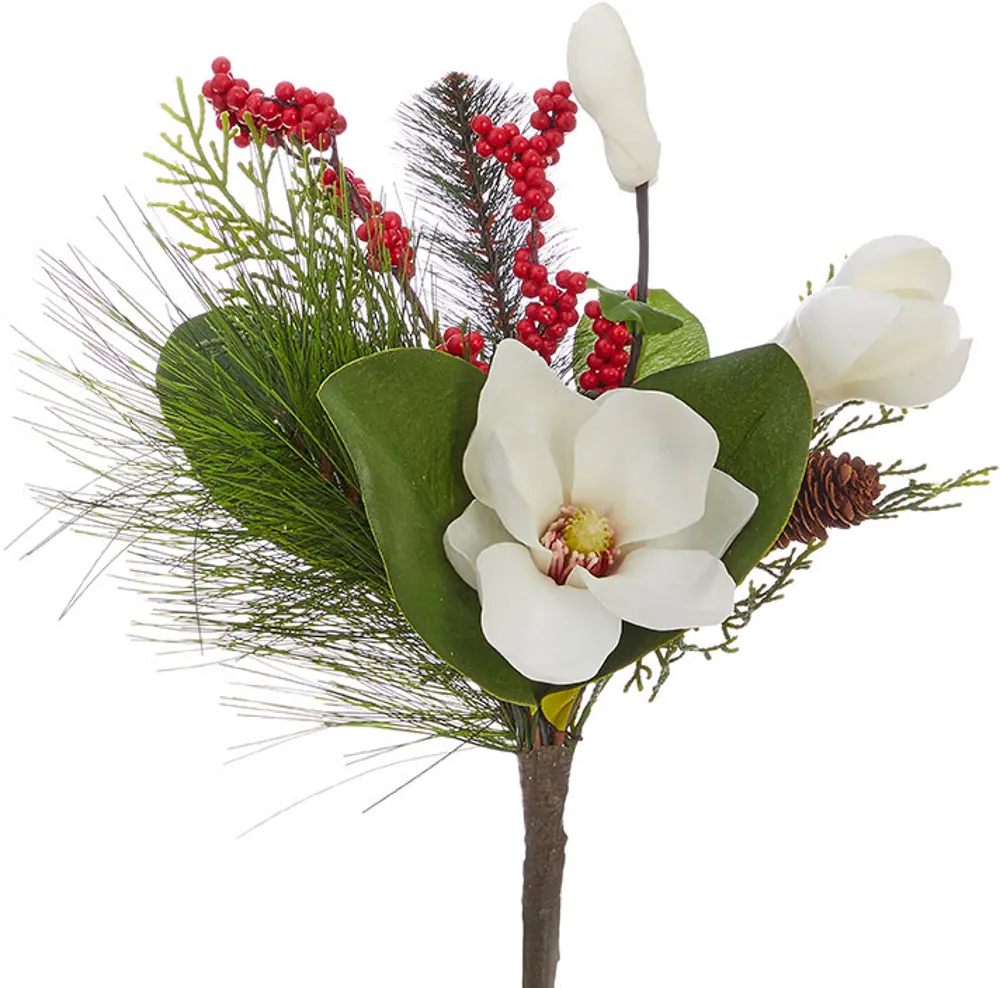 14 Inch Real Touch Magnolia and Berry Pick for Arrangement-1