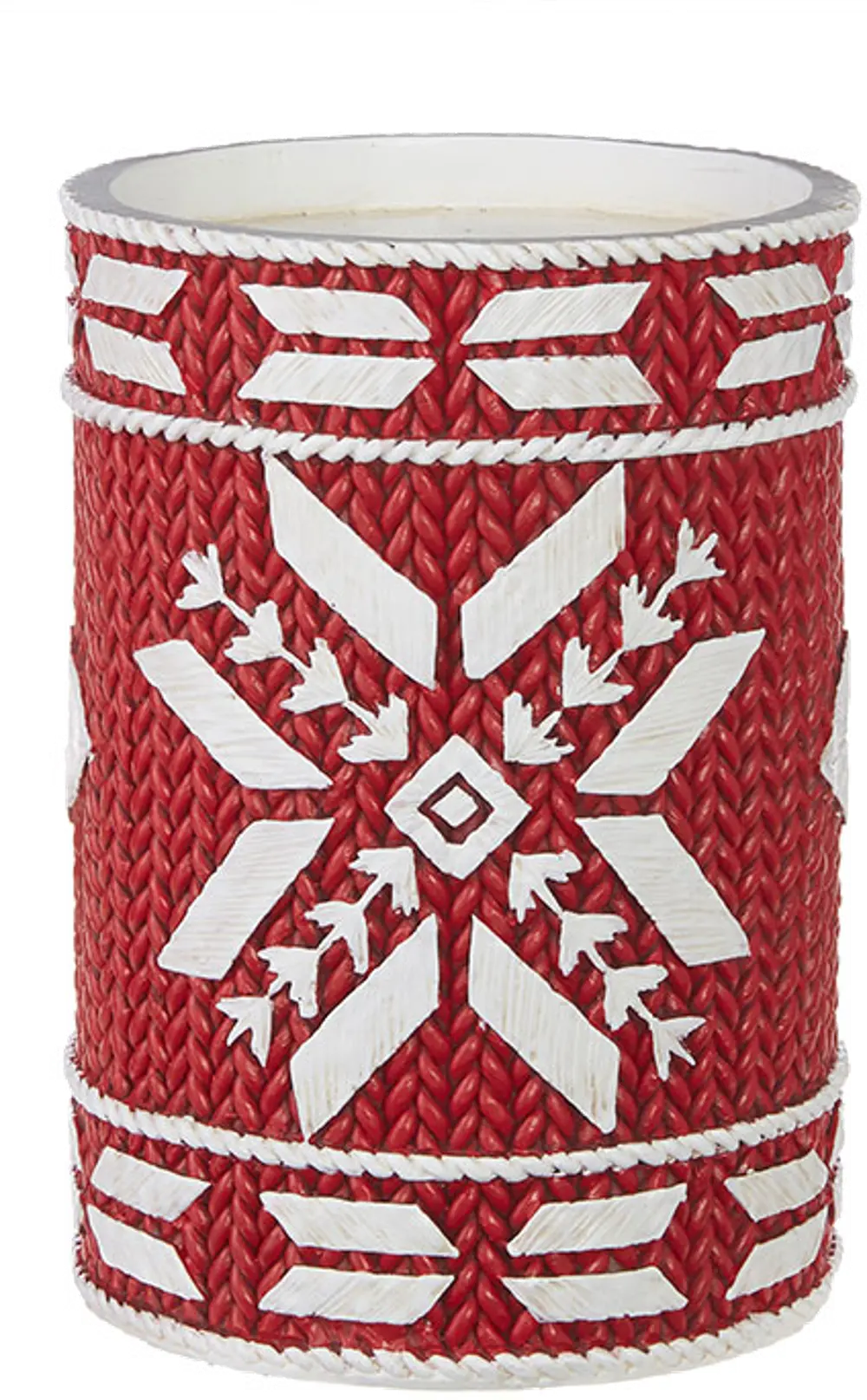6 Inch Red and White Nordic Candle Holder-1