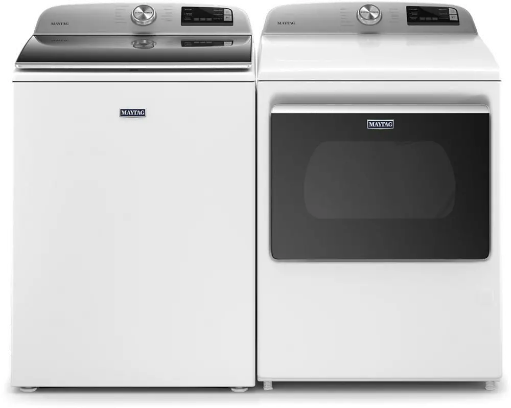 .MAT-6230-W/W-ELE-PR Maytag Top Load Washer and Dryer Set - Electric White-1