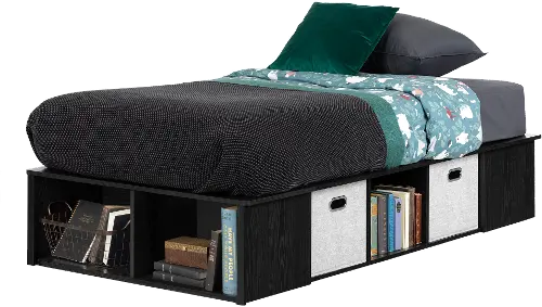 Black twin platform bed deals with storage