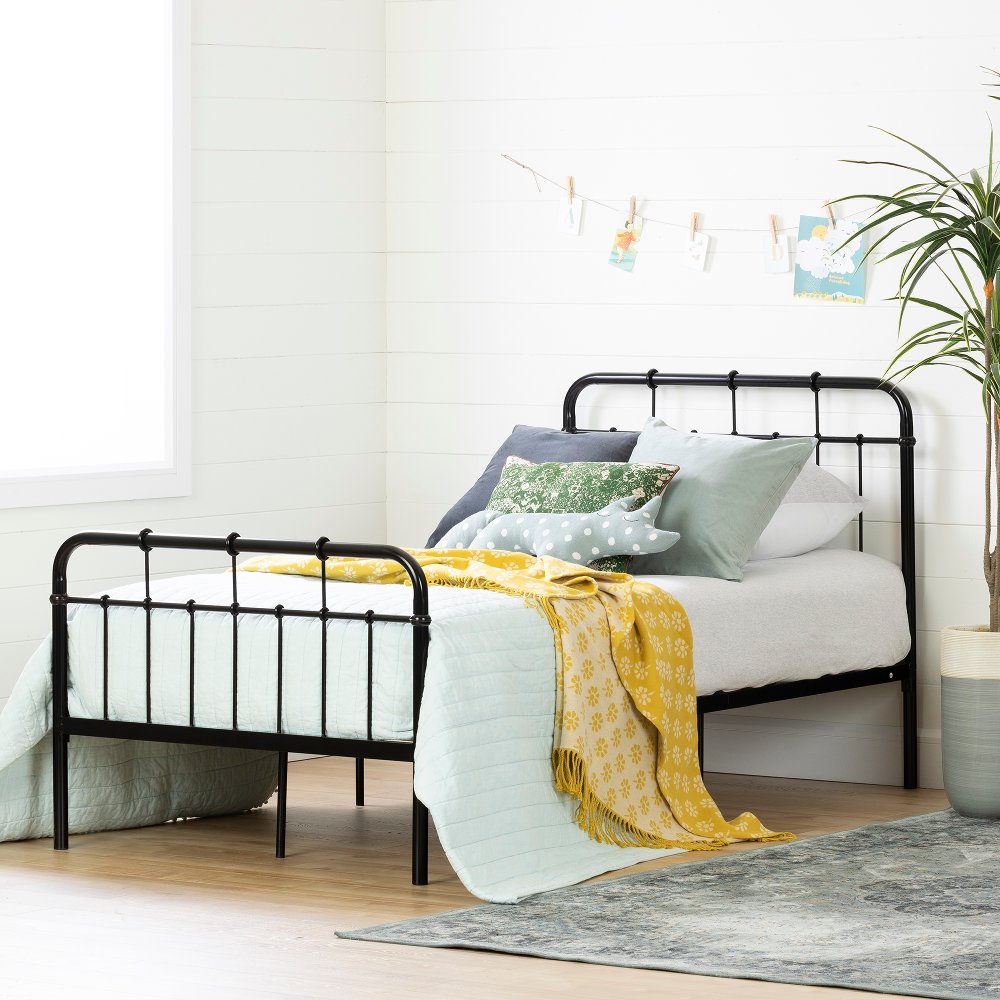 Cotton Candy Black Twin Metal Bed - South Shore