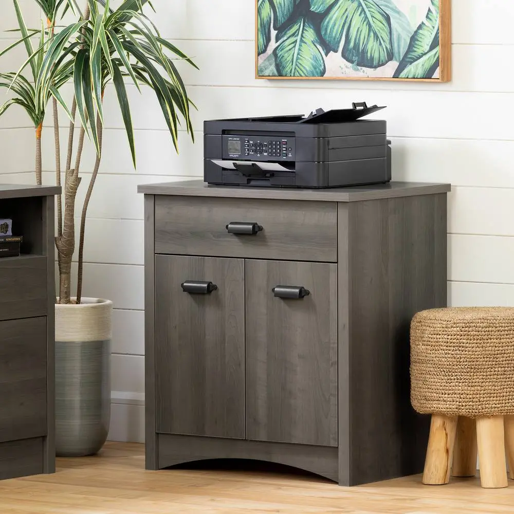 Gray Maple Printer Cabinet - South Shore