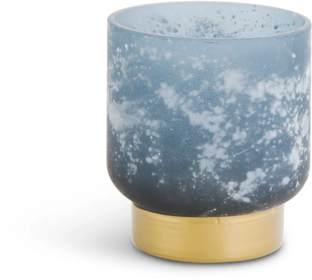 5 Inch Frosted Blue Glass Container-1