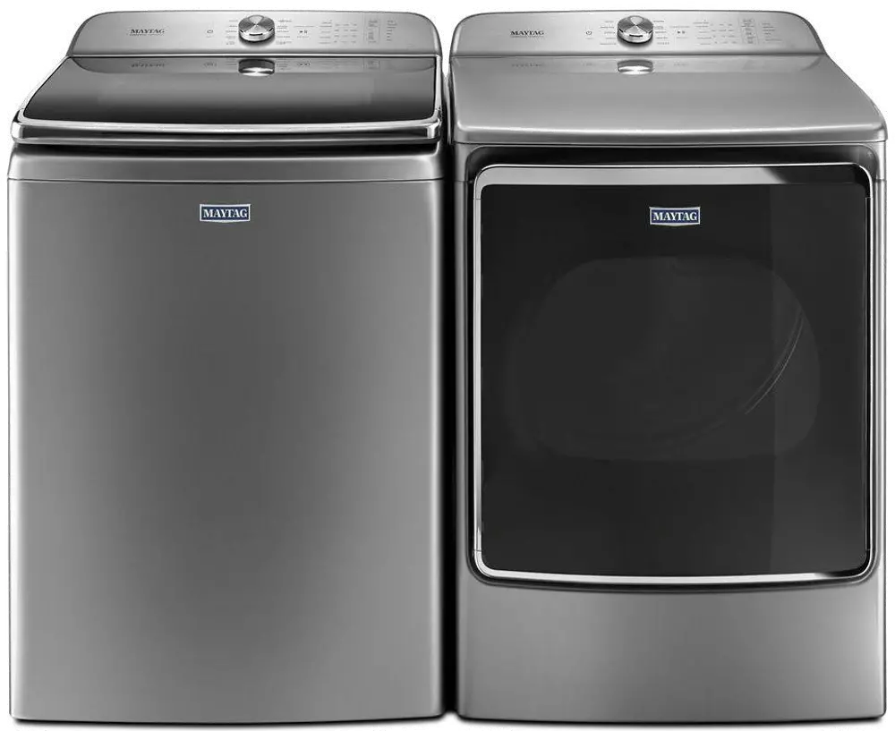 .MAT-965-C/S-ELE--PR Maytag Top Load Washer and Electric Dryer Pair - Chrome Shadow-1