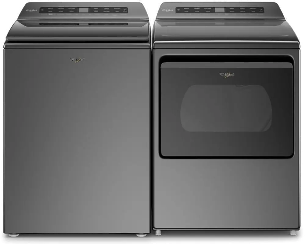 KIT Whirlpool Top Load Laundry Pair with Electric Dryer - Chrome-1