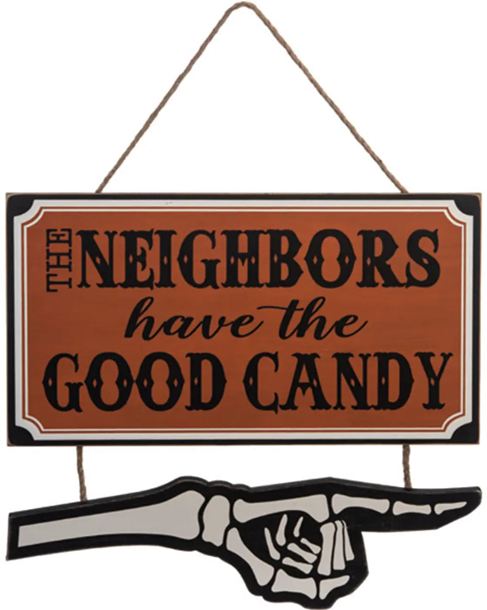 Orange, Black and White Neighbor Halloween Candy Sign-1