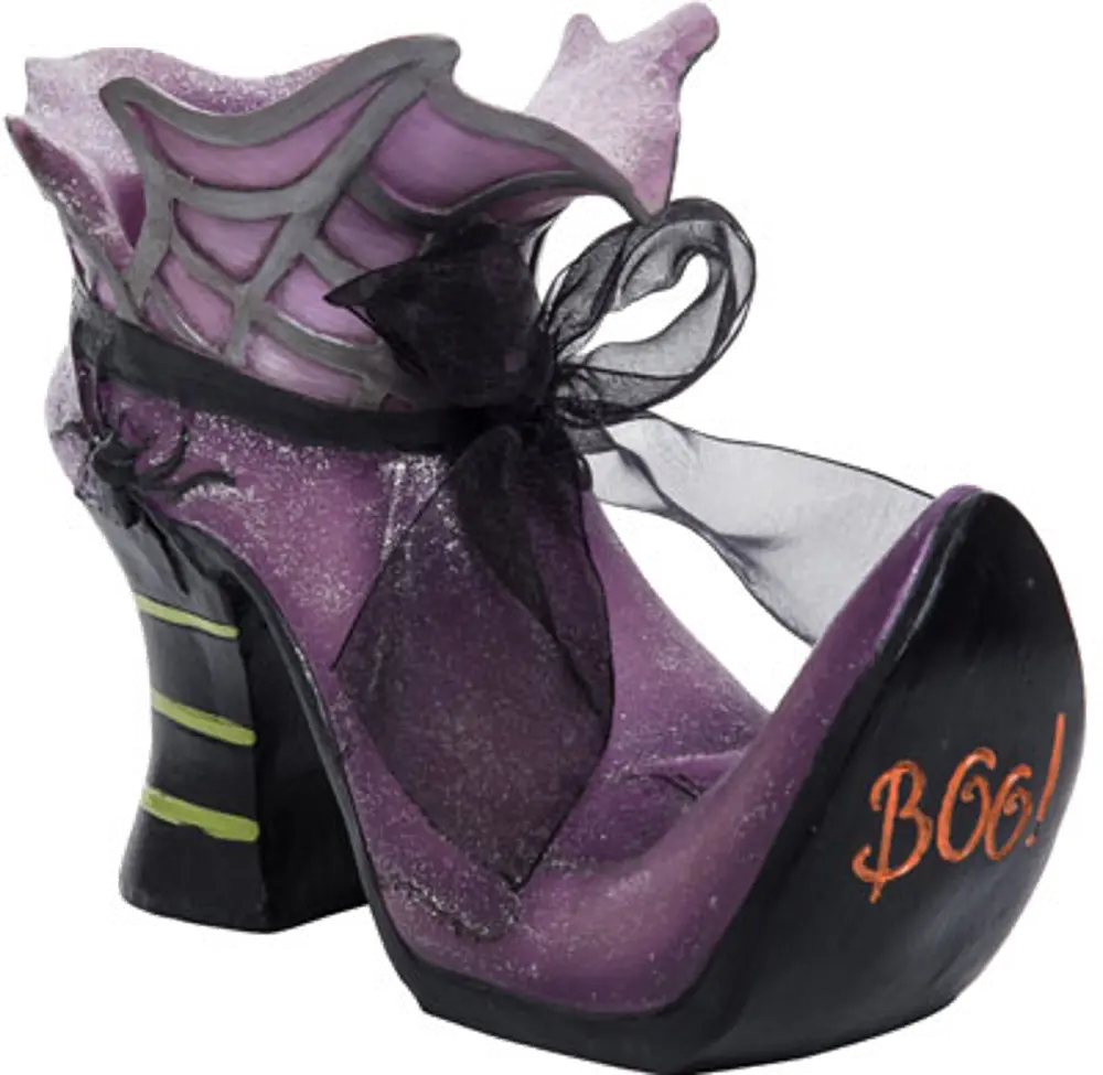Purple Witch Boot Halloween Decoration-1