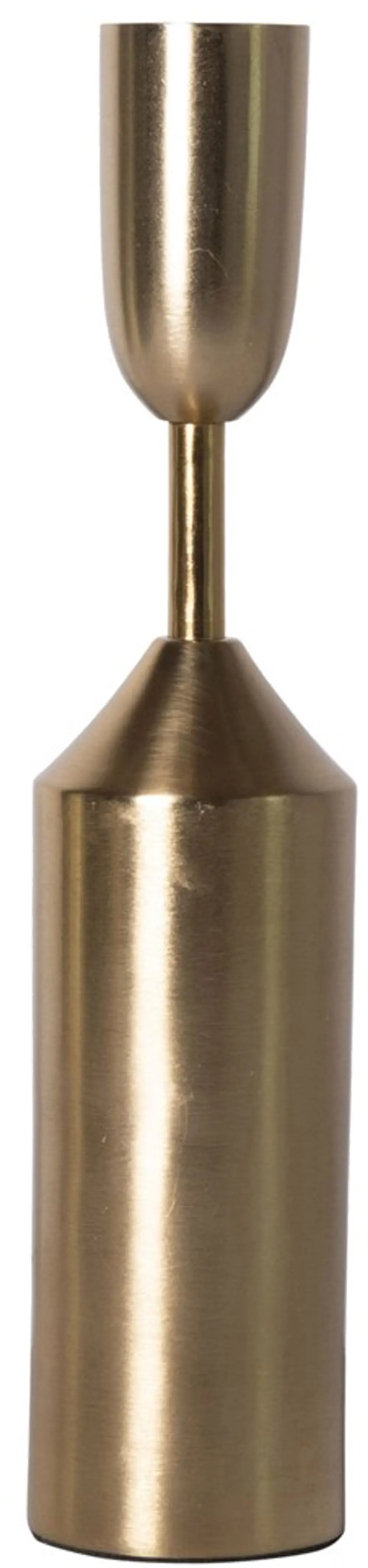 XM6488/BRASSHOLDER 9 Inch Brass Metal Taper Candle Holder-1