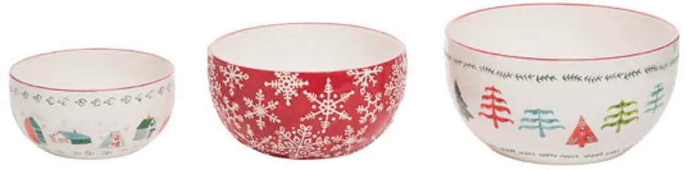 6 Inch Multi Color Dolomite Merry Serving Bowl-1