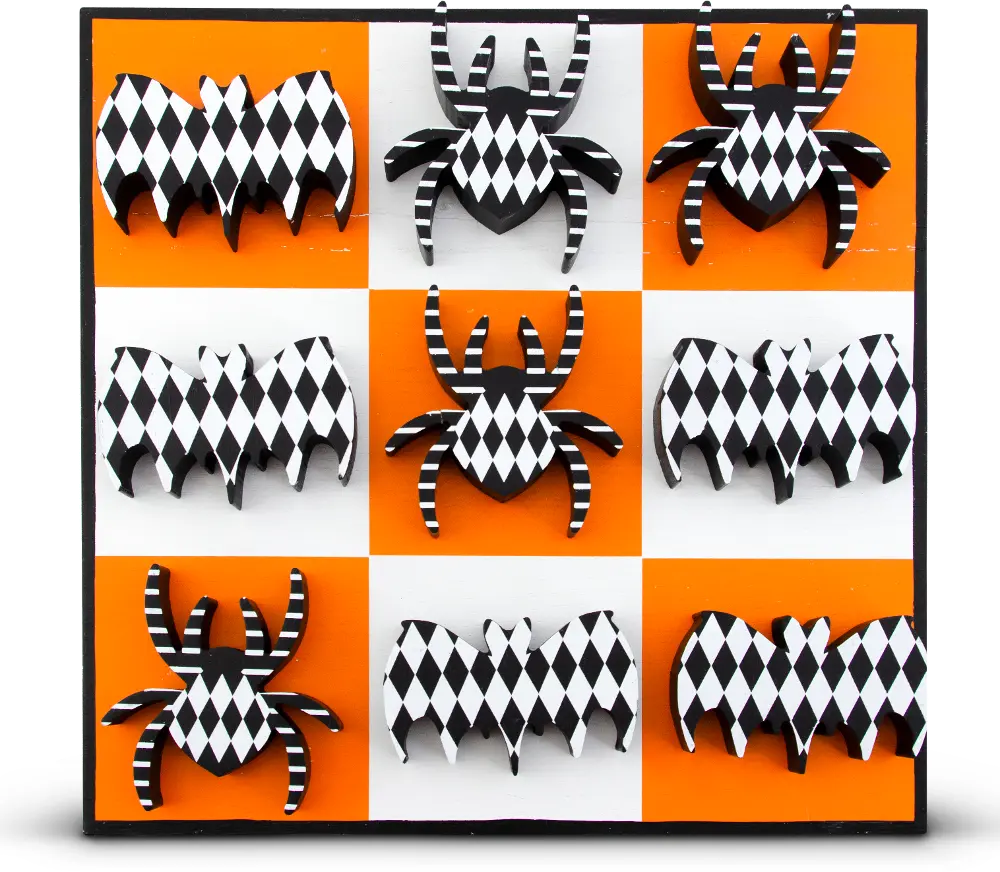 Black, White and Orange Halloween Tic Tac Toe Board-1