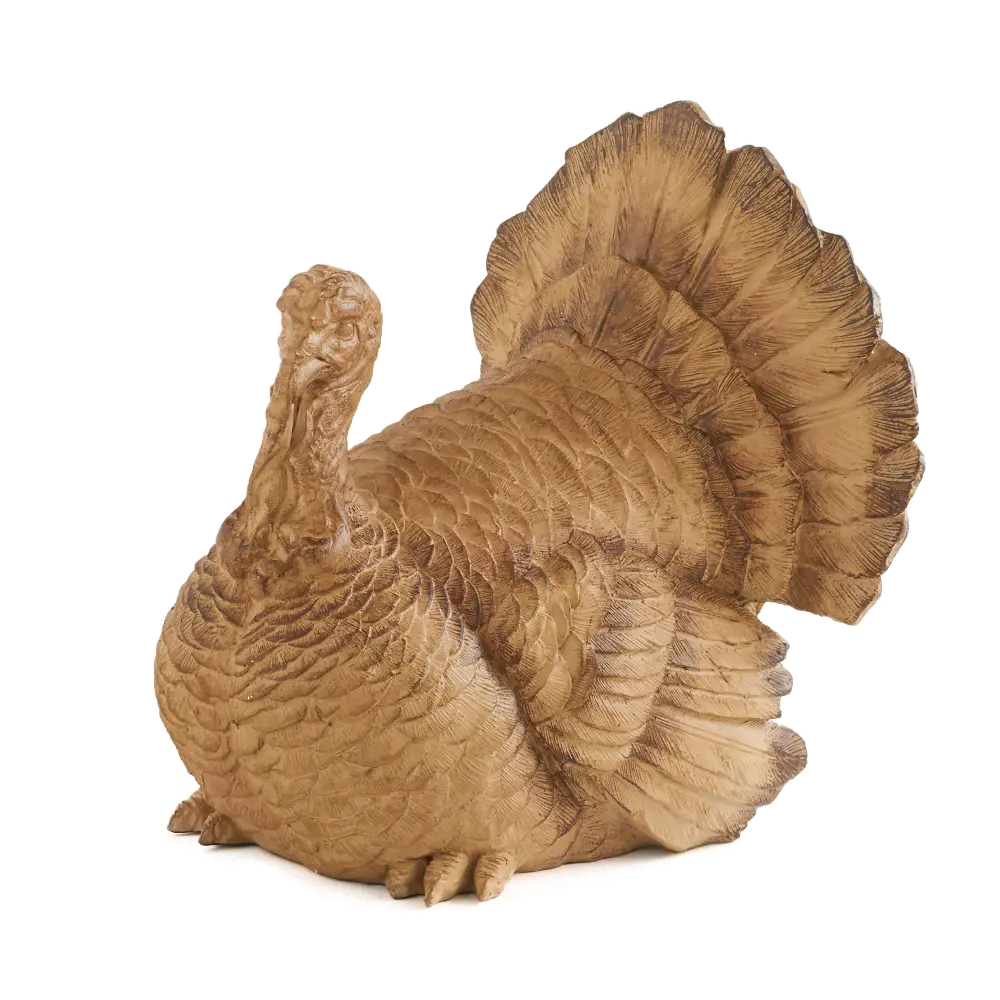 8 Inch Resin Sitting Turkey Sculpture-1
