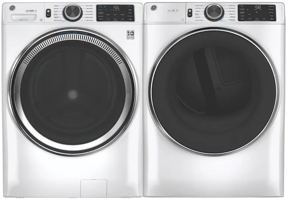 .GEC-650-W/W-ELE--PR GE Electric Laundry Pair with Steam Washer - White-1