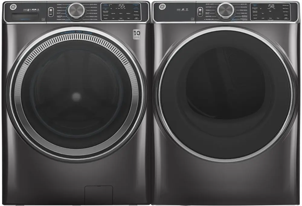 .GEC-850-D/G-GAS--PR GE Front Load Washer and Dryer Pair - Black-1