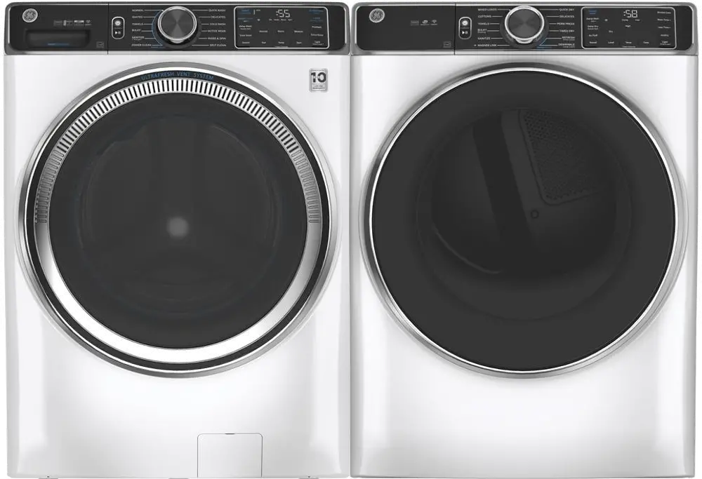 .GEC-850-W/W-ELE--PR GE White Front Load Washer and Dryer Set - Electric-1