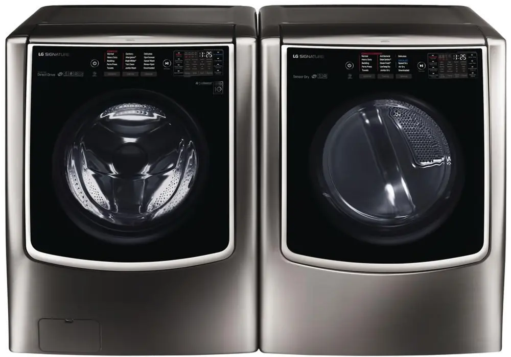 .LG-9500-BSS-GAS--PR LG Laundry Pair with Front Load Washer and Steam Dryer - Black Stainless Steel-1