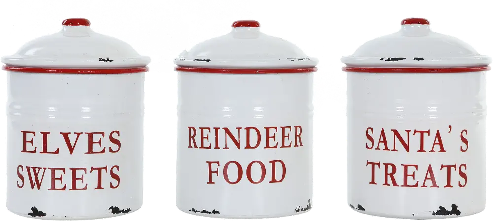 Assorted White and Red Enamel Treat Holiday Container-1