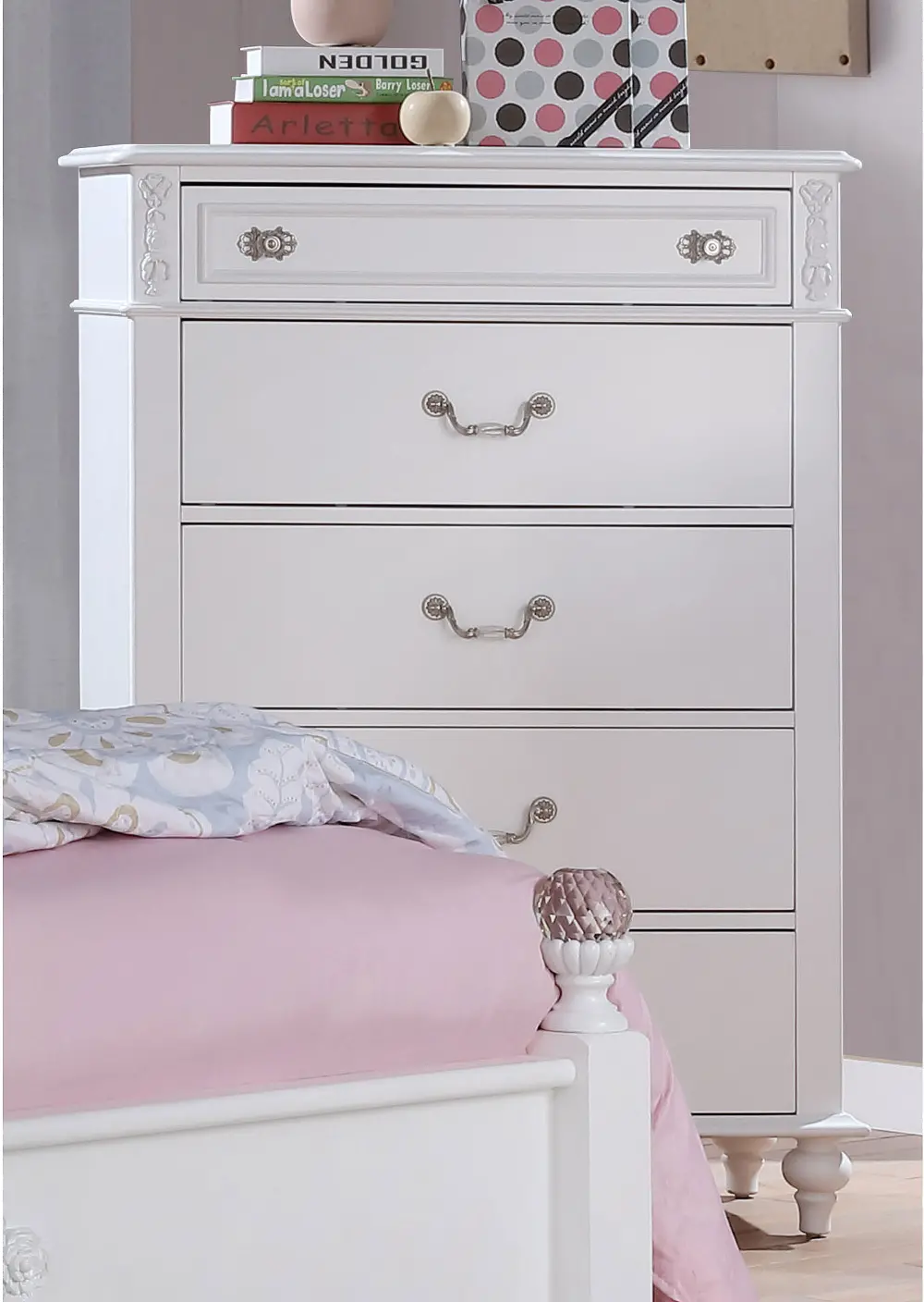 Traditional White Chest of Drawers - Aubree-1