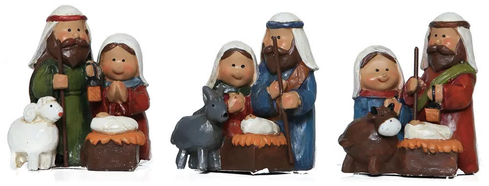 Assorted Multi Color Mini Resin Nativity Figurine-1