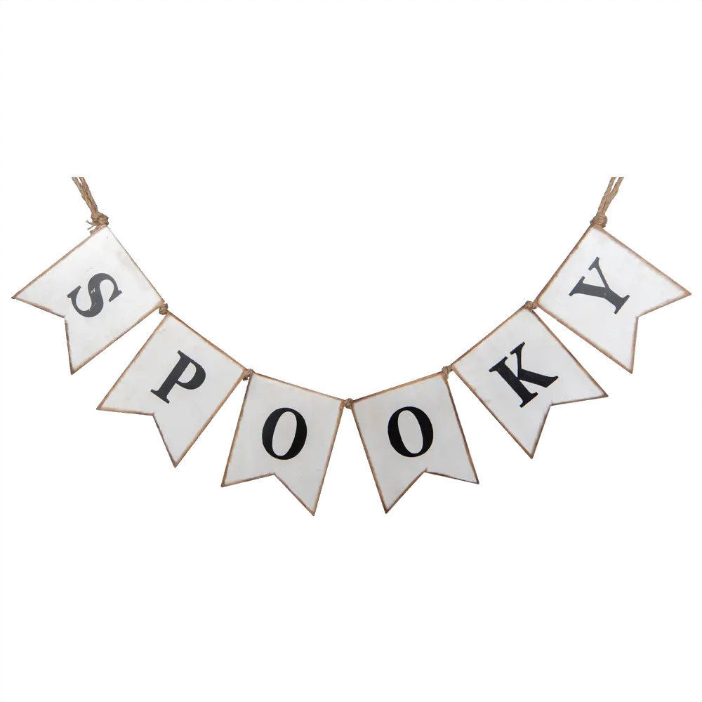 Black and White Metal Spooky Halloween Banner-1