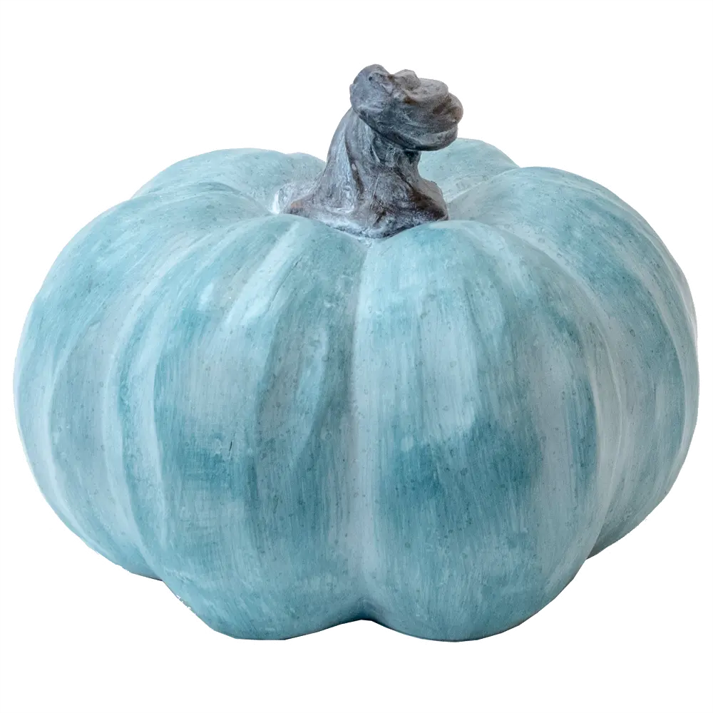 White Wash and Blue Pumpkin Fall Decoration-1