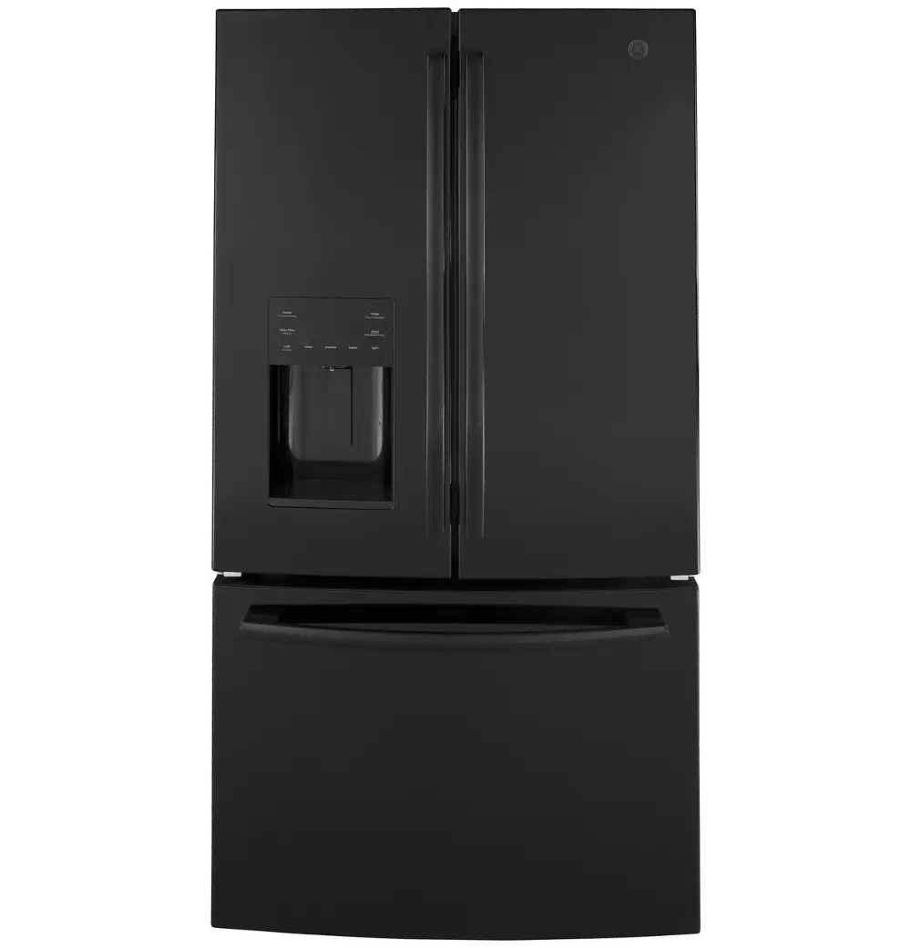 GFE26JGMBB GE 25.6 cu ft French Door Refrigerator - Black-1