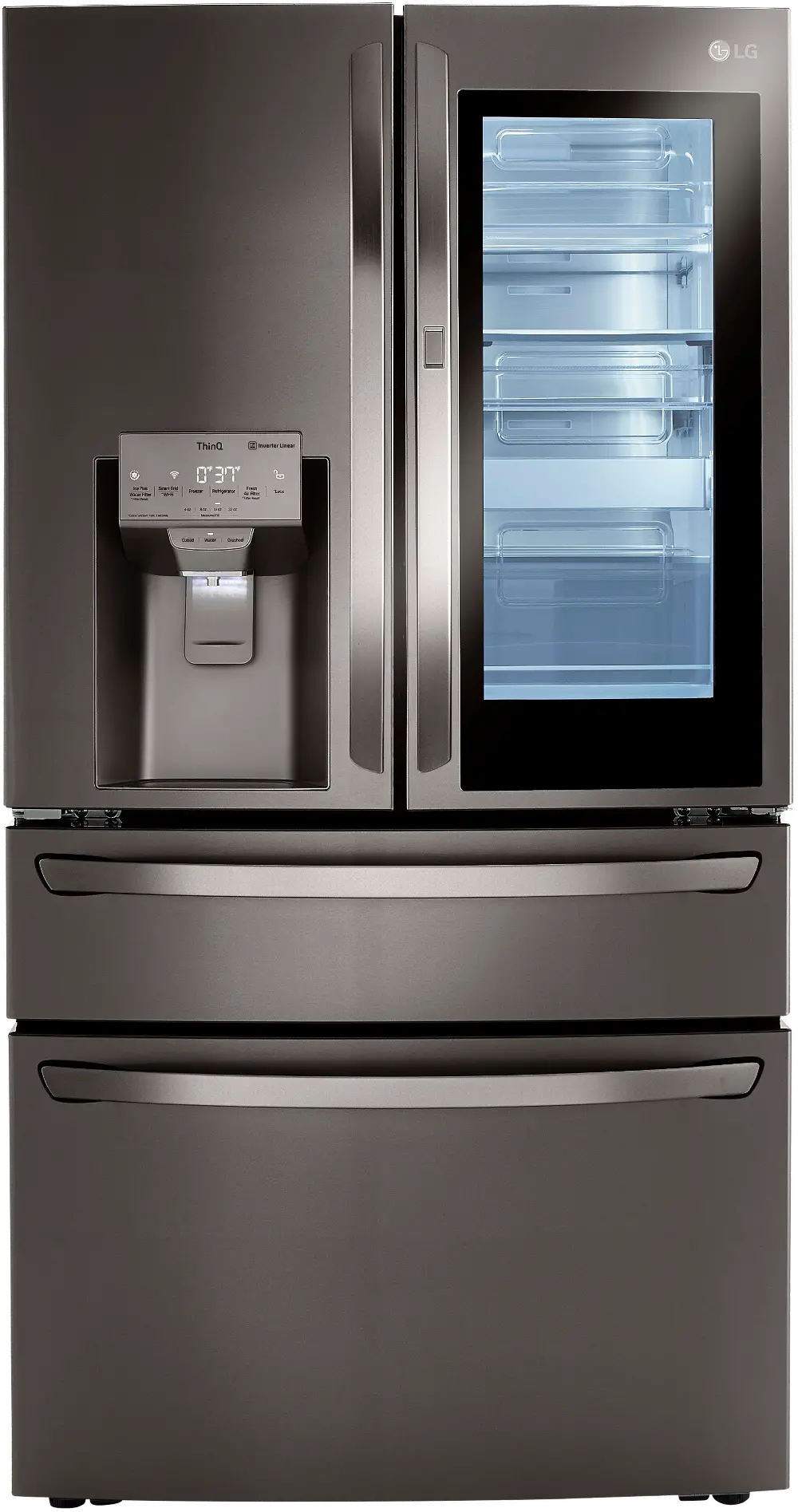 LRMVC2306D LG 22.5 cu ft French Door in Door Refrigerator - Counter Depth Black Stainless Steel-1