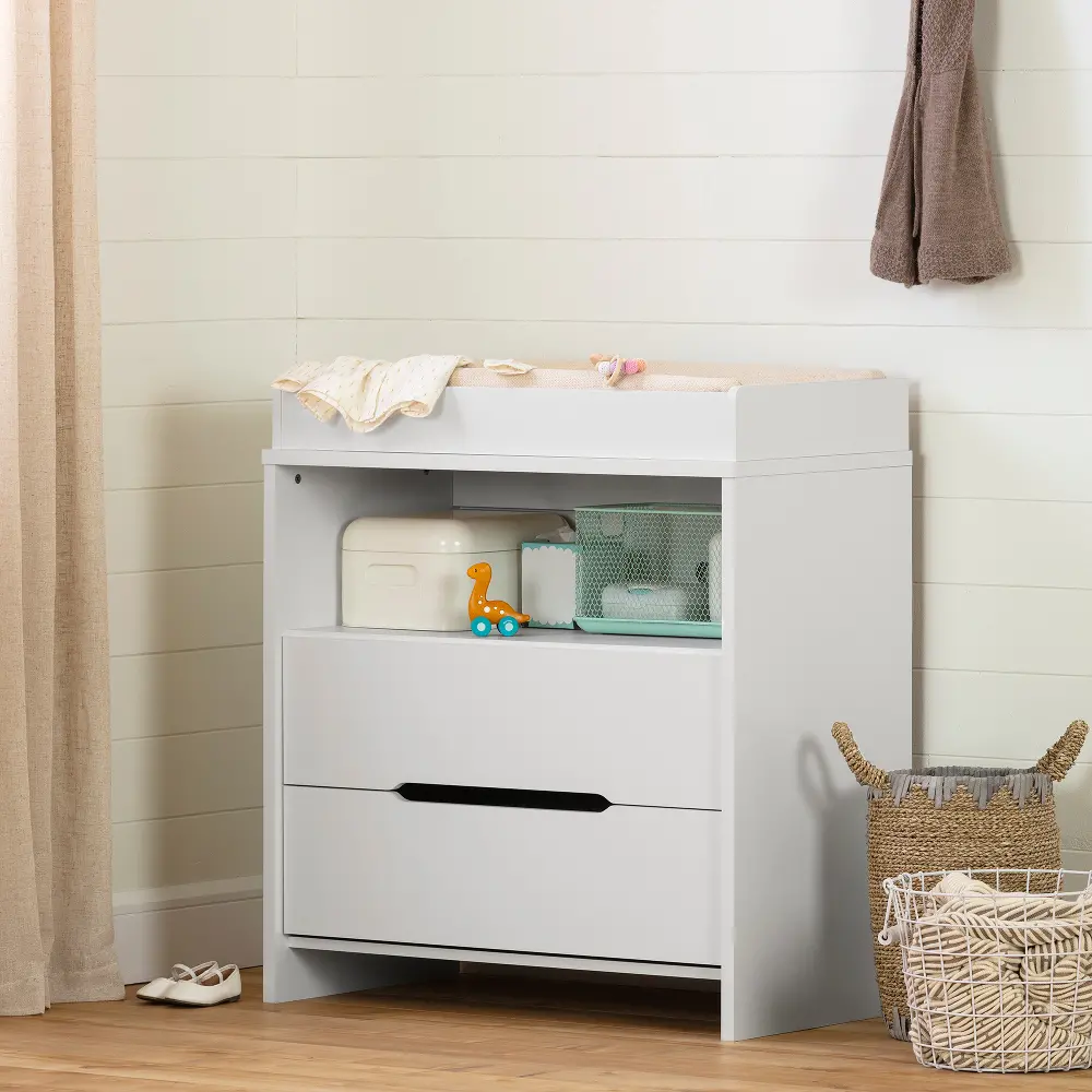 12675 Cookie White 2-Drawer Changing Table-1