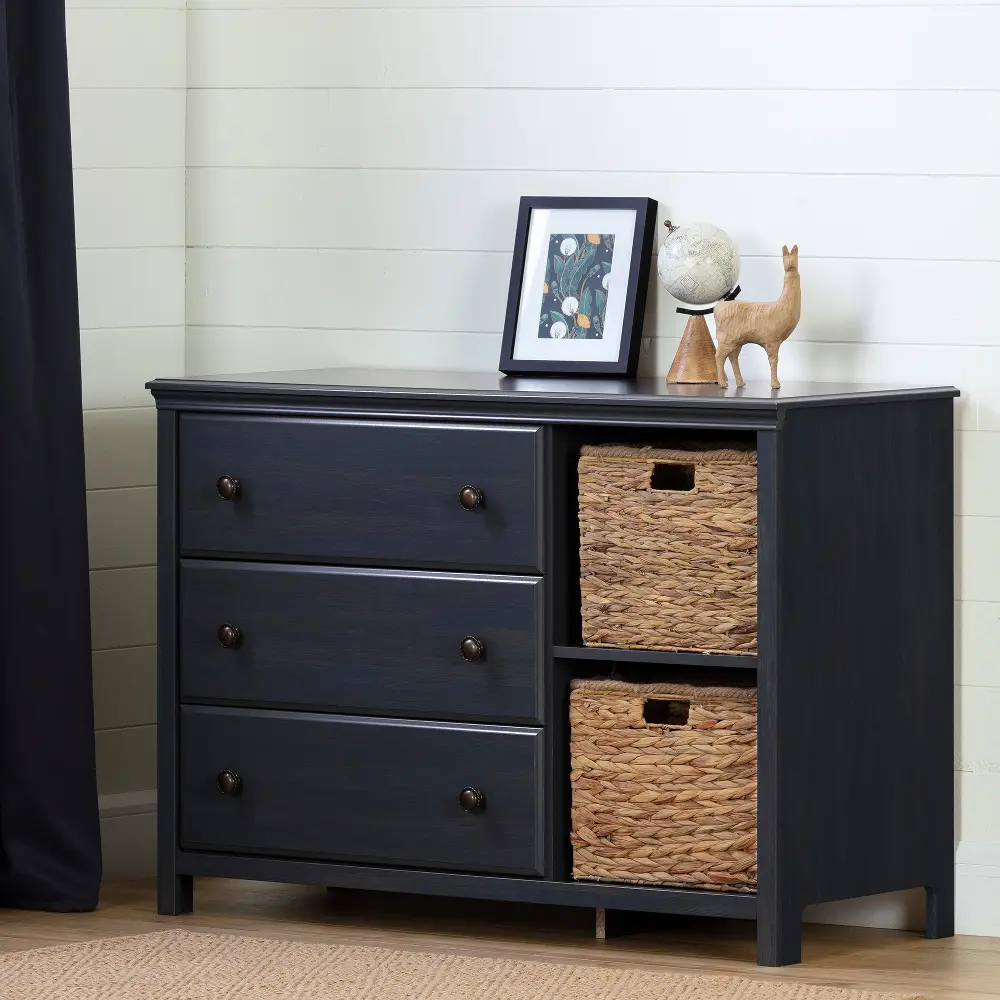 12684 Cotton Candy Blue 3 Drawer Dresser with Baskets - South Shore-1