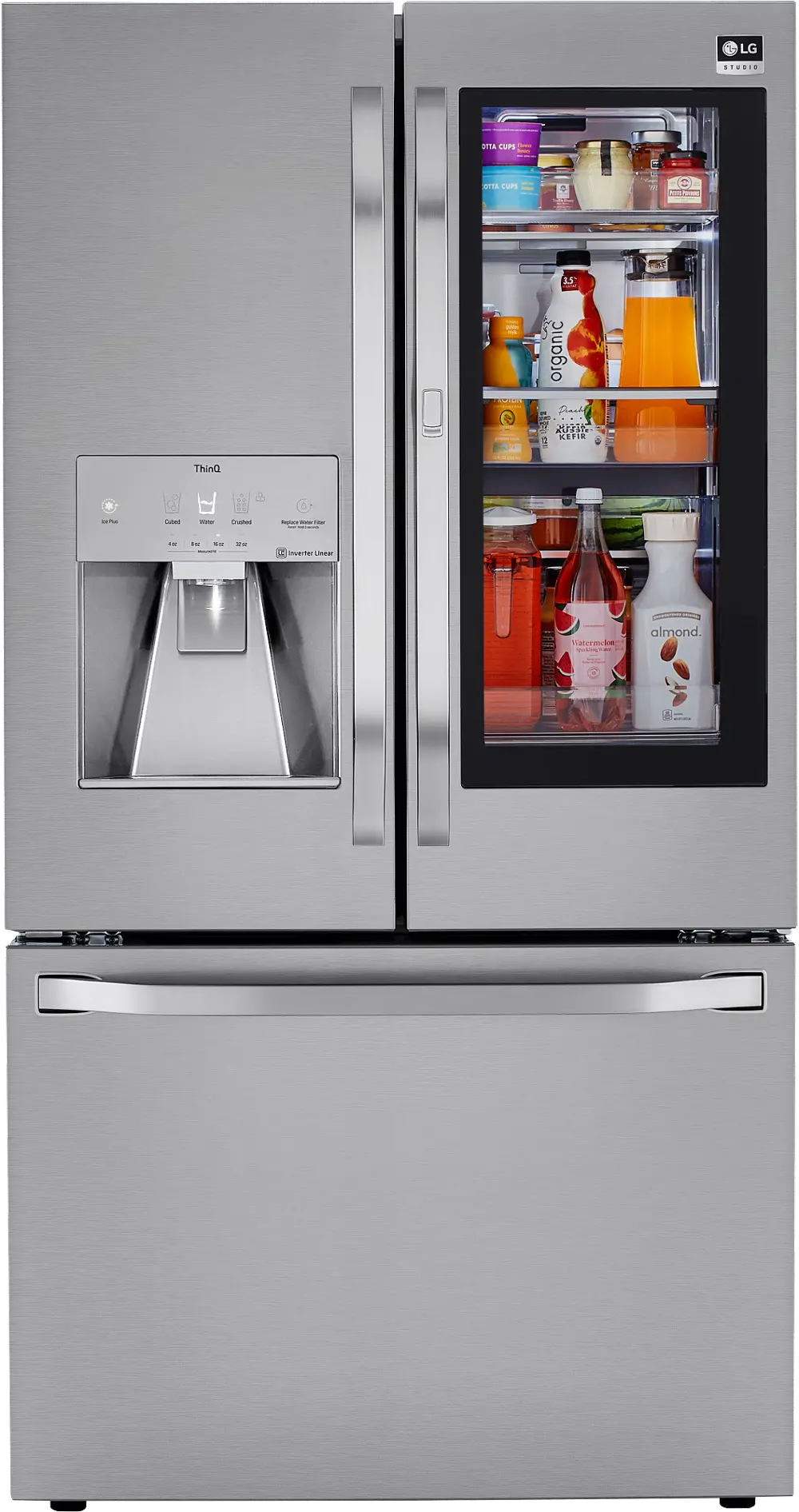 SRFVC2406S LG Studio Counter Depth French Door-in-Door Refrigerator - InstaView, Craft Ice, 36 Inch, 23.5 cu. ft., Fingerprint Resistant Stainless Steel-1
