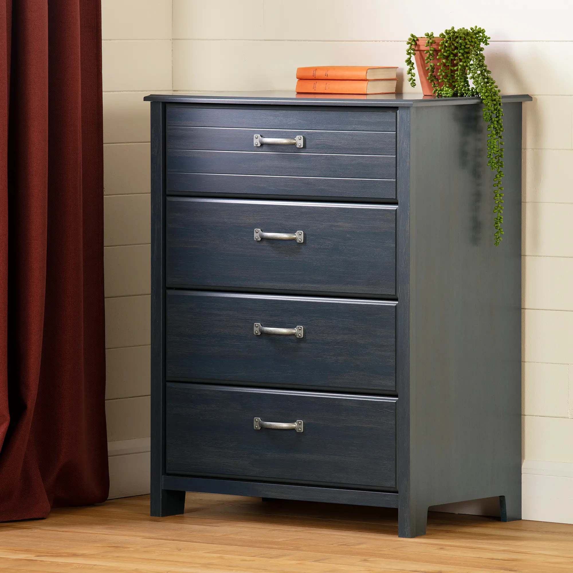 Asten Contemporary Blue Chest of Drawers - South Shore