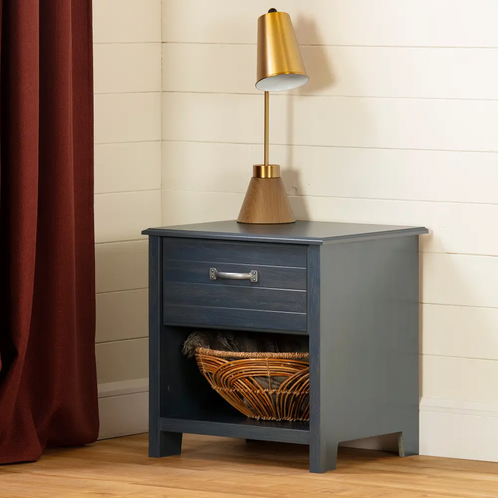 12725 Asten Contemporary Blue Nightstand - South Shore-1