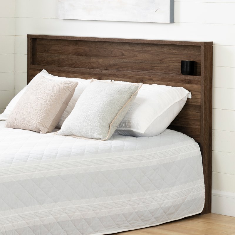 Modern Natural Walnut Full Queen, Is A Full And Queen Bed Frame The Same Size