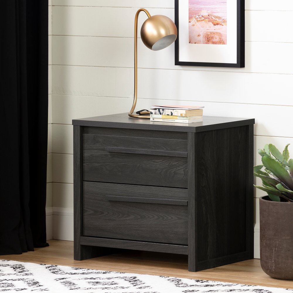 Lensky Modern Gray Oak Nightstand - South Shore