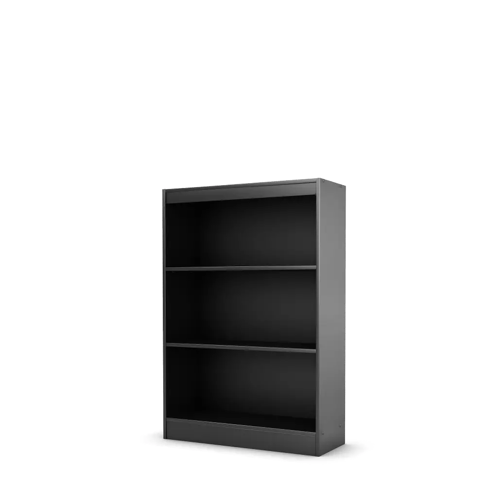 7270766 Pure Black 3-Shelf Bookcase - Axess-1