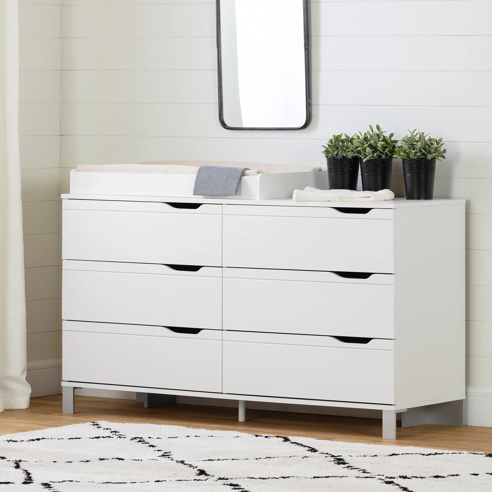 Contemporary White 6-Drawer Changing Table - South Shore