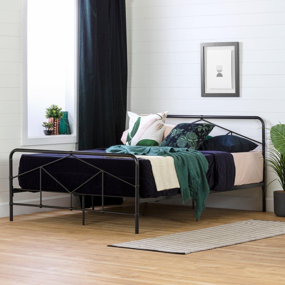 Sazena Modern Black Full Metal Bed - South Shore