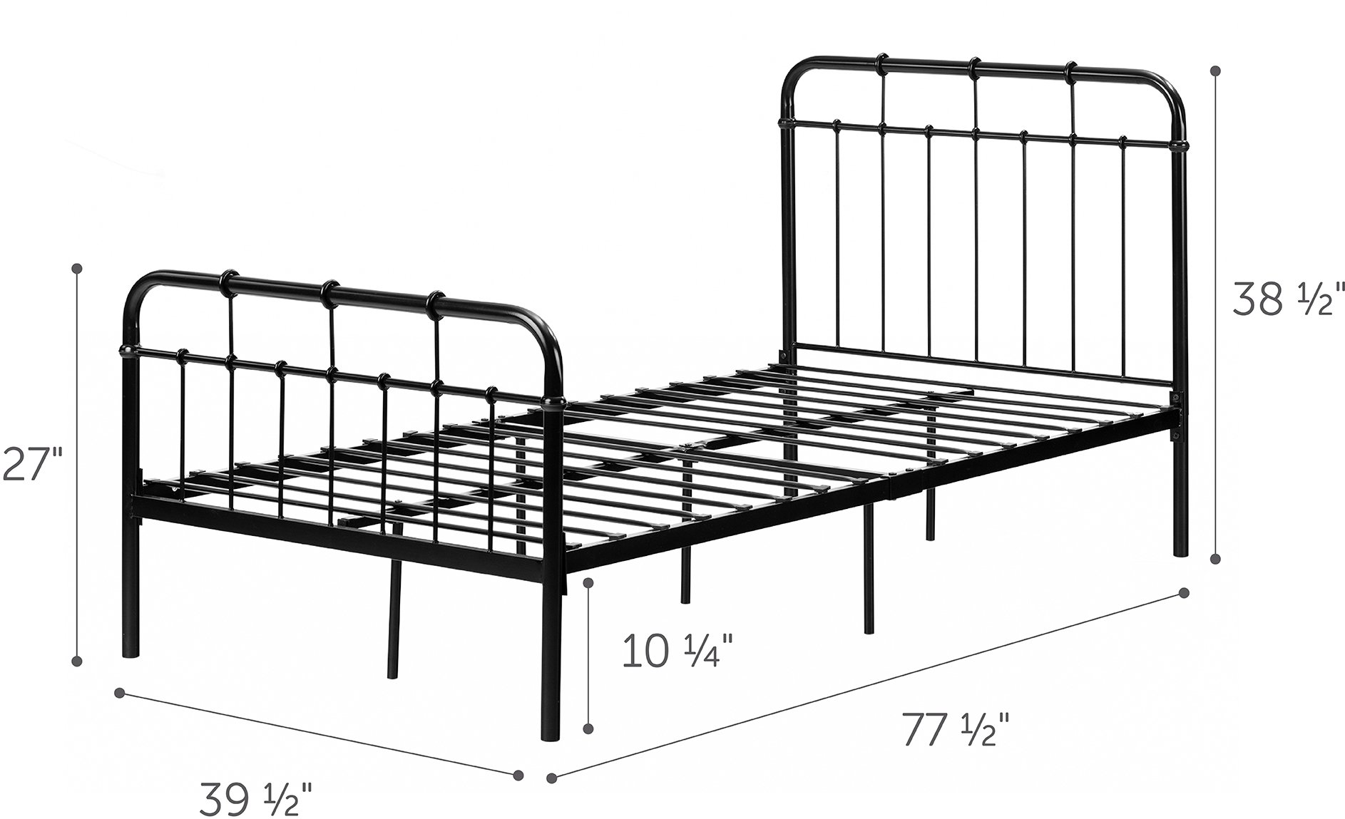 Versa Industrial Black Twin Metal Platform Bed | RC Willey