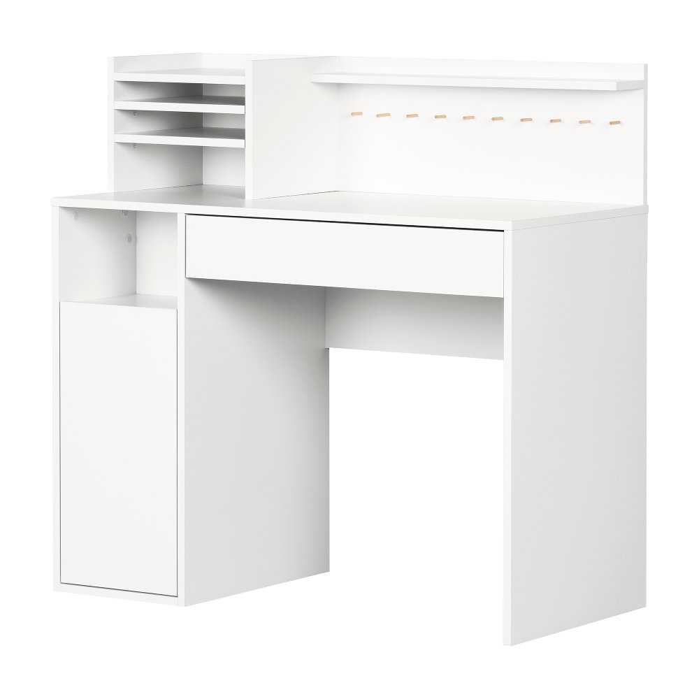 Crea White Craft Table with Hutch